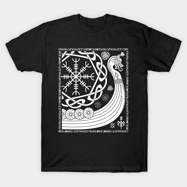 Helm of Awe (Old Norse Ægishjálmr) T-Shirt by Lamink